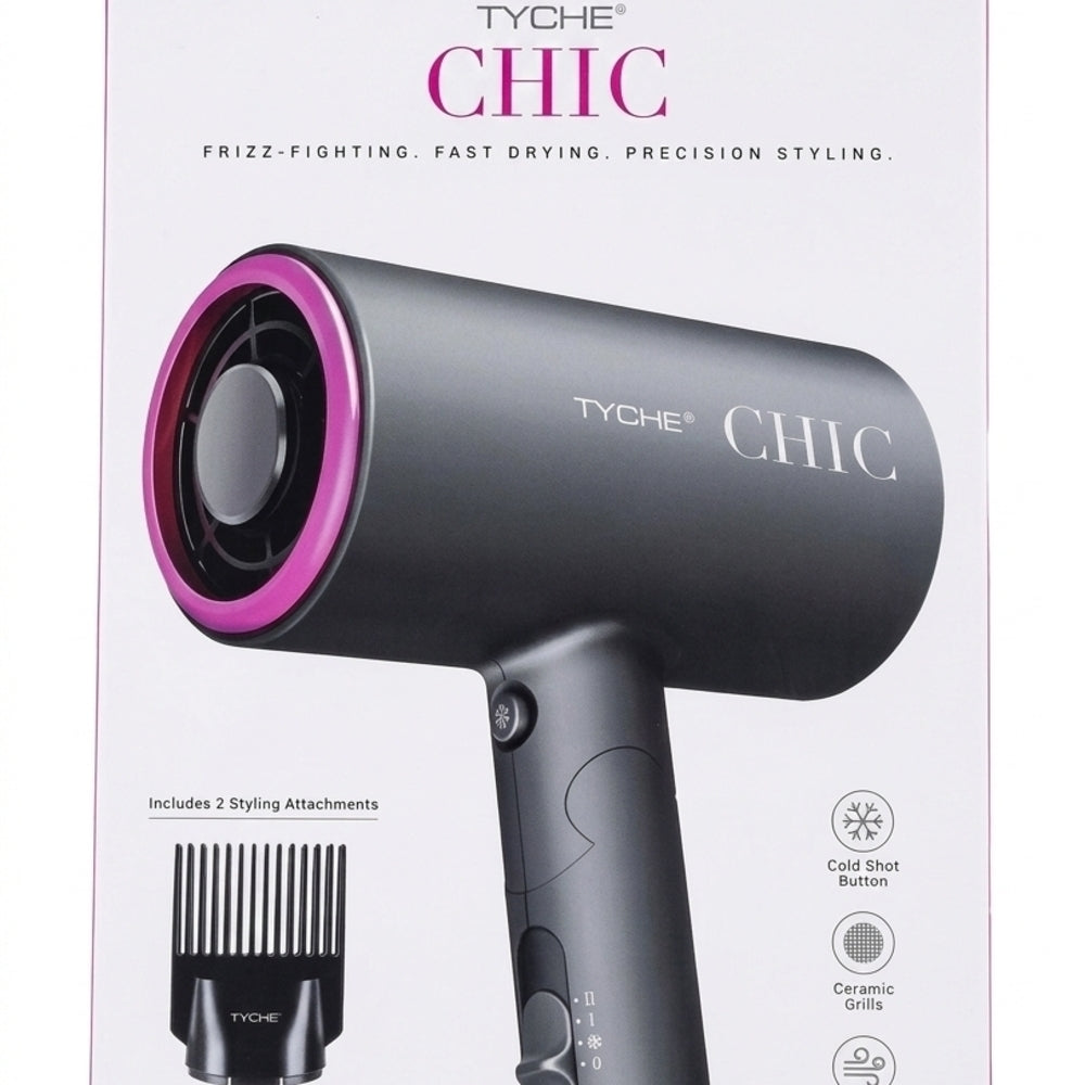 Tyche Chic Hair Dryer in Black and Pink