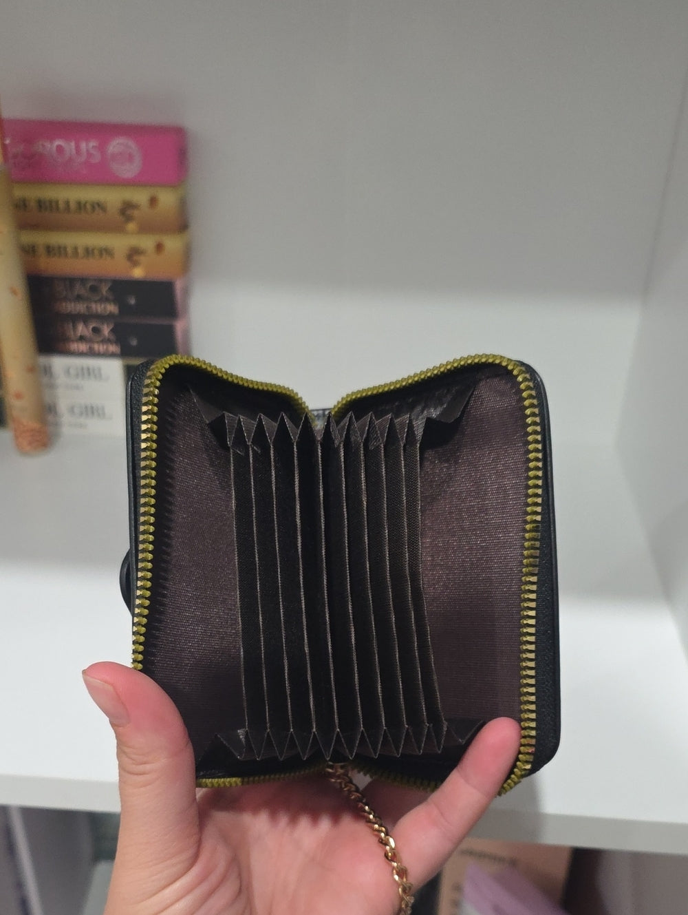 Black Structured Top-Handle Bag with Gold Accent (Mystery Gift Inside)