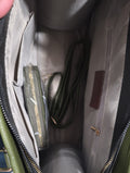 Olive Green Structured Tote Handbag (Mystery Gift Inside)
