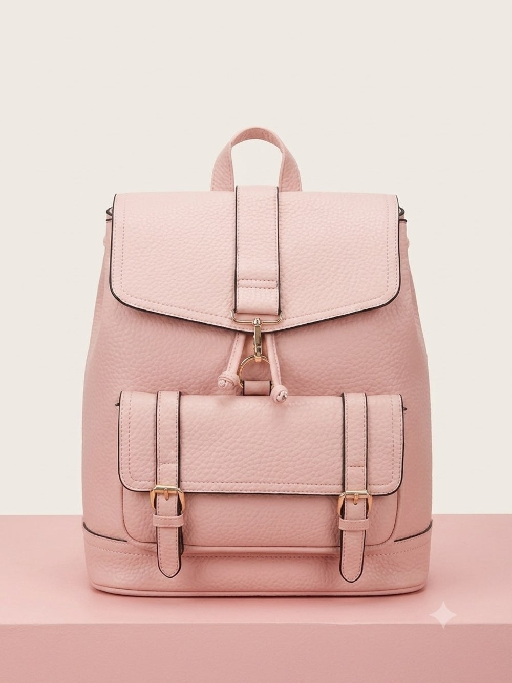 Blush Pink Pebbled Backpack - Stylish Everyday Women's Bag