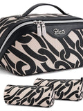 Black & Cream Printed Cosmetic Travel Organizer