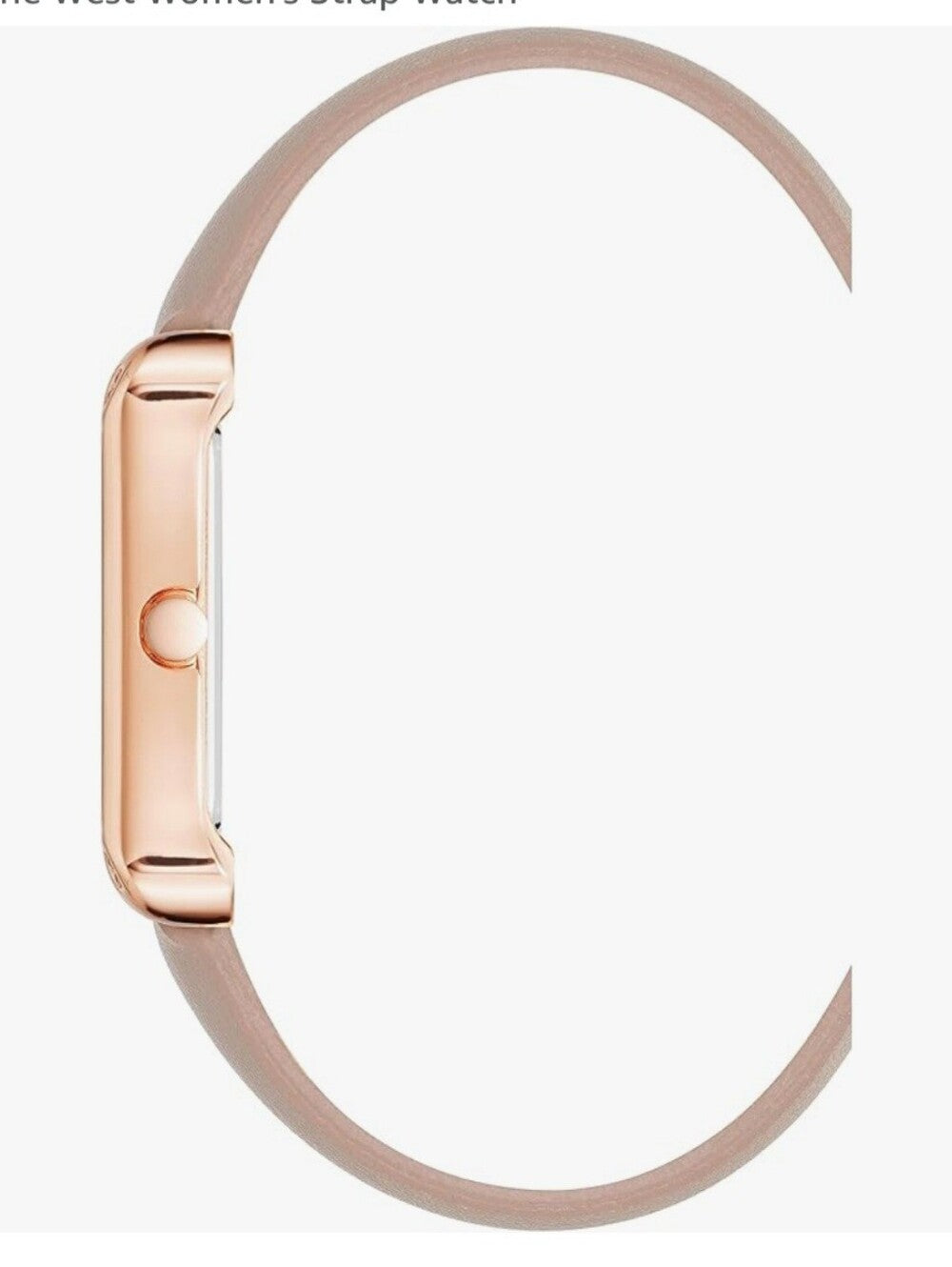Nine West Rose Gold and Taupe Square Leather Watch