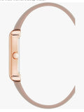 Nine West Rose Gold and Taupe Square Leather Watch