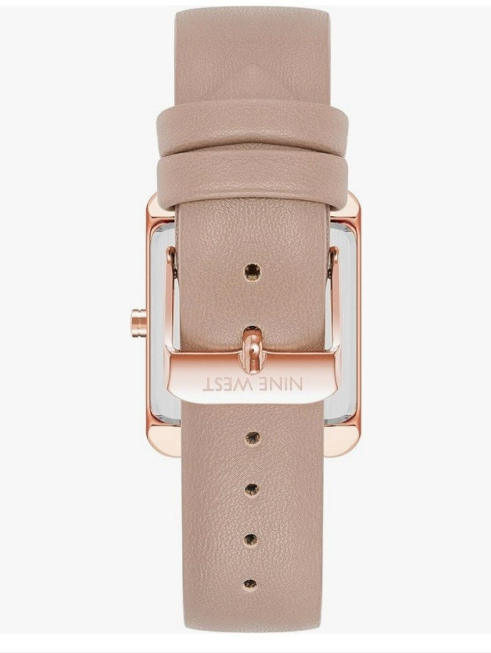 Nine West Rose Gold and Taupe Square Leather Watch