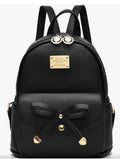 Ladies Black Mini Backpack with Bow Accent