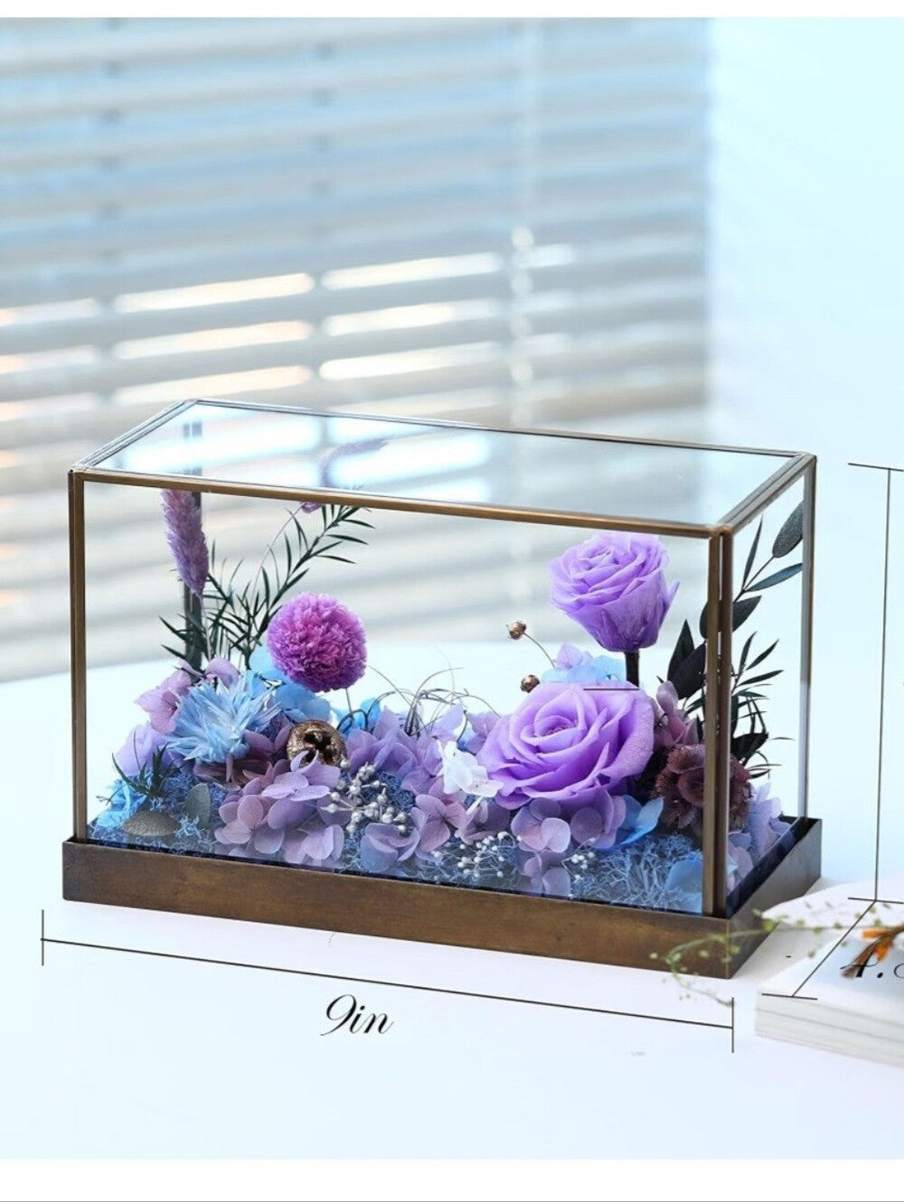 RoseValley Preserved Purple Rose Arrangement
