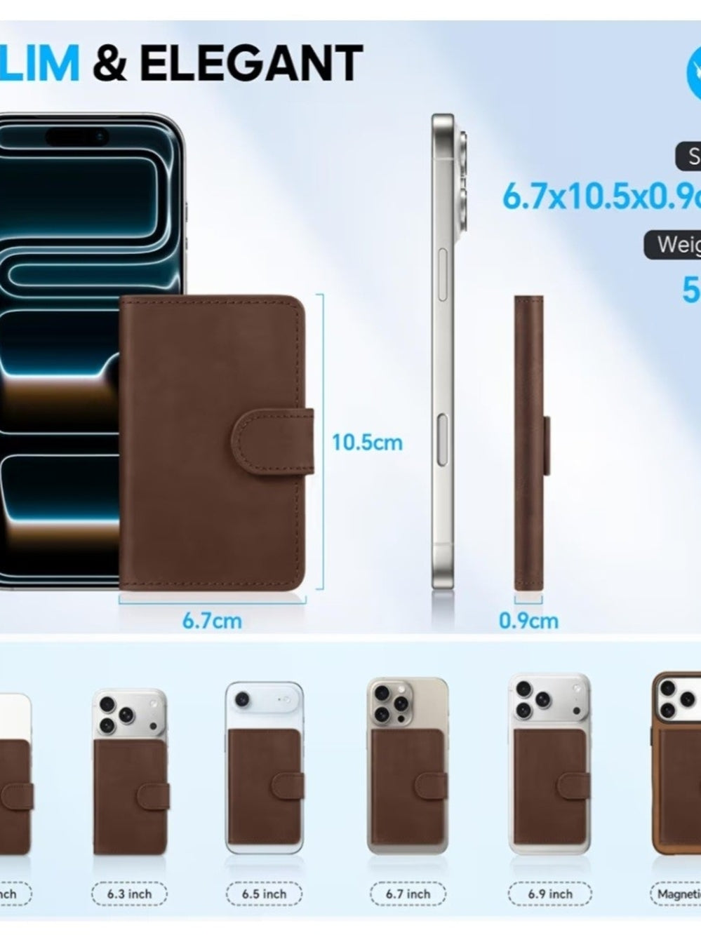 Brown Leather Magnetic Wallet Case For Men