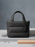 Minimalist Quilted Tote Bag in Black