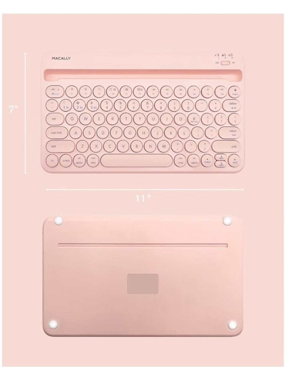 Pink Tablet Keyboard - Compatible Wireless Bluetooth Keyboard