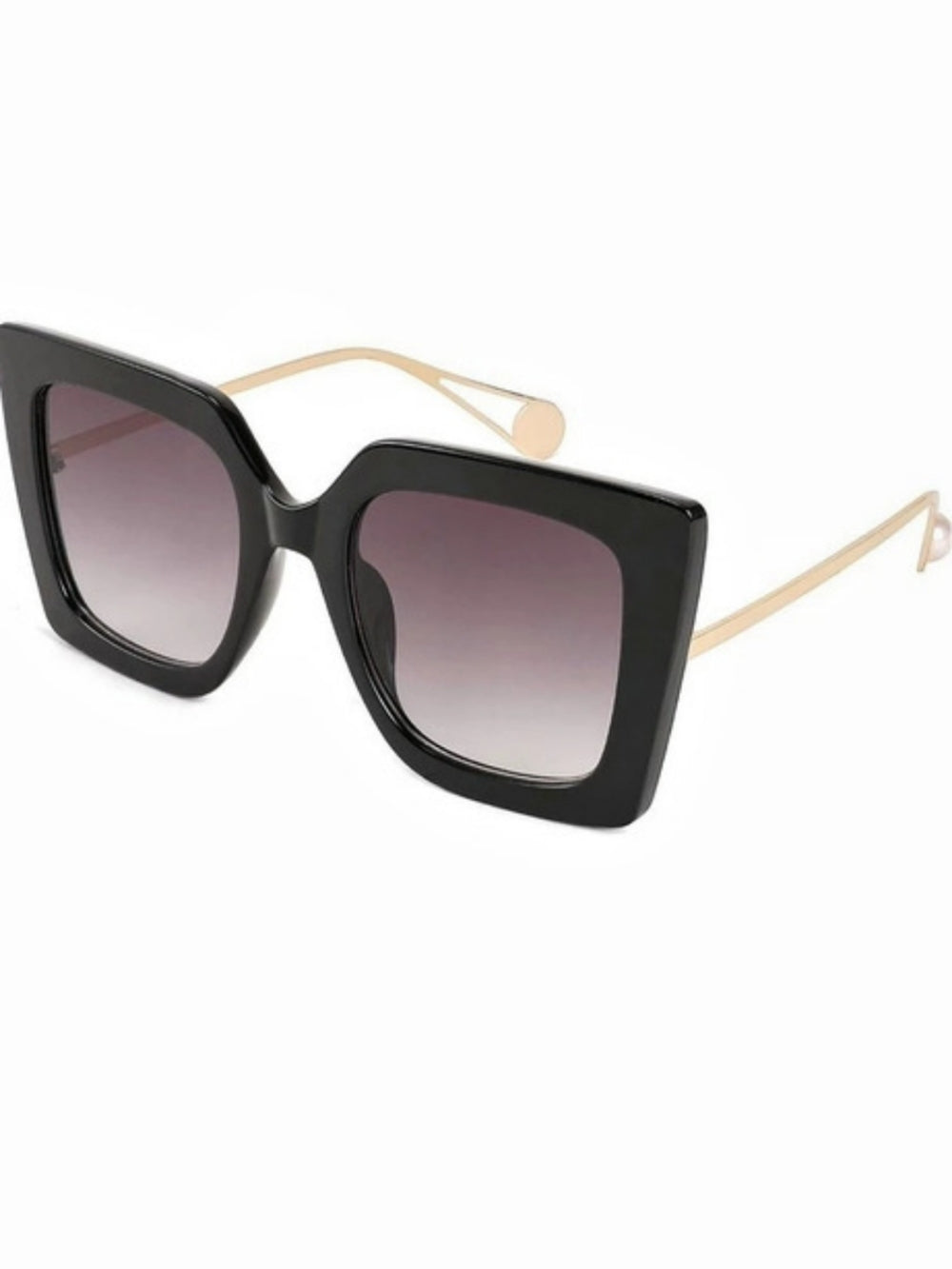 FEISEDY Oversized Square Pearl Inlay Arm Cat Eye Fashion Sunglasses