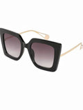 FEISEDY Oversized Square Pearl Inlay Arm Cat Eye Fashion Sunglasses