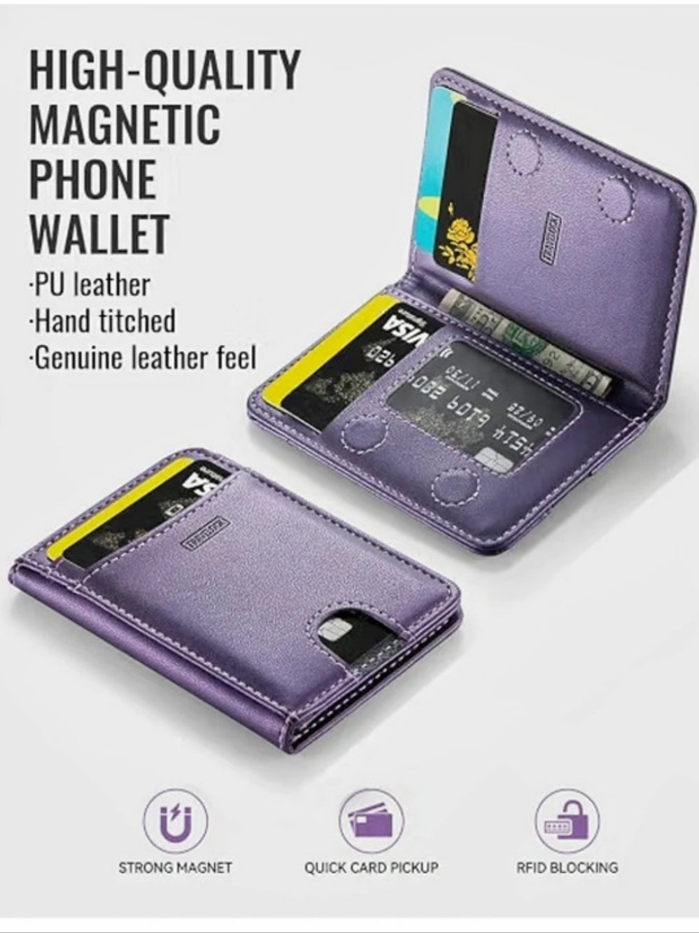 Travelock Magnetic Phone Wallet Purple MagSafe Case