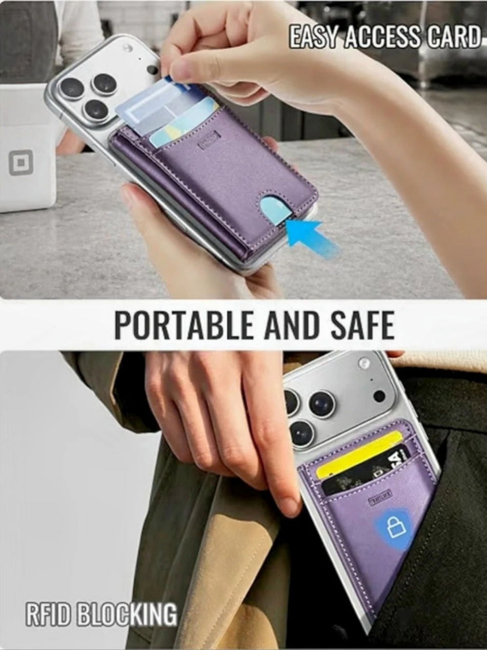 Travelock Magnetic Phone Wallet Purple MagSafe Case