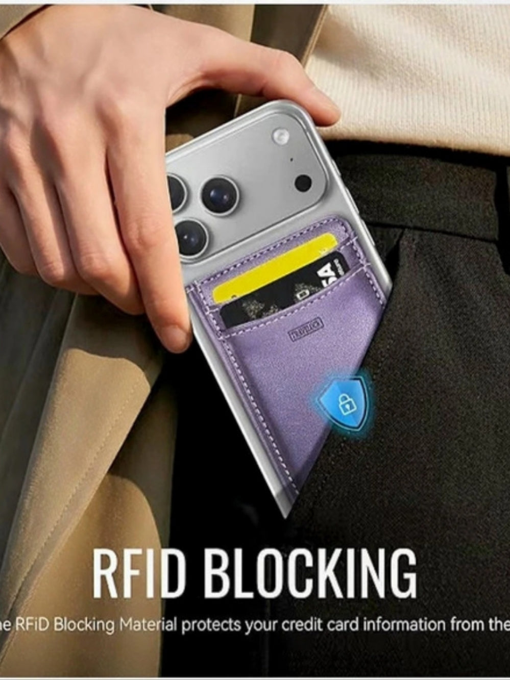 Travelock Magnetic Phone Wallet Purple MagSafe Case